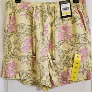 Margaritaville Floral Pattern Linen Blend Shorts